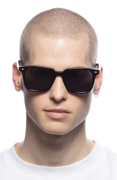 Shop Le Specs Steadfast 51mm Polarized D-frame Sunglasses In Black