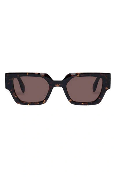 Shop Le Specs Polyblock 51mm D-frame Sunglasses In Tokyo Tort