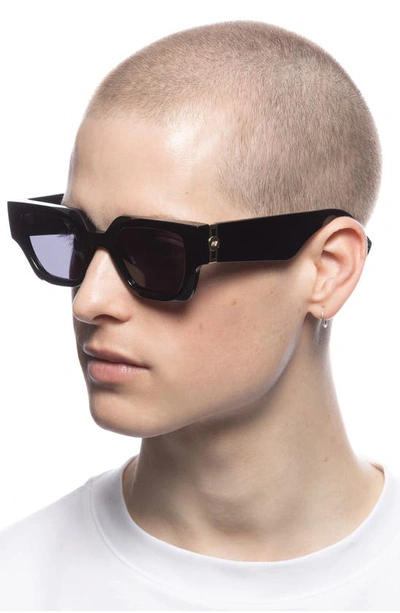 Shop Le Specs Polyblock 51mm D-frame Sunglasses In Black