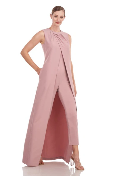 Shop Kay Unger Riya Maxi Jumpsuit In Wood Rose