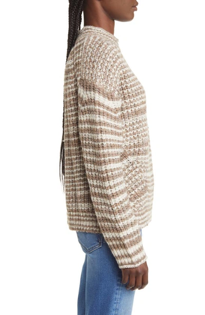 Shop Rails Echo Space Dye Wool & Alpaca Blend Sweater In Brown White Space Dye