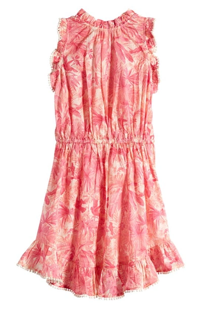 Shop Zimmermann Kids' Ginger Floral Sleeveless Flip Dress (toddler, Little Kid In Pink Palm