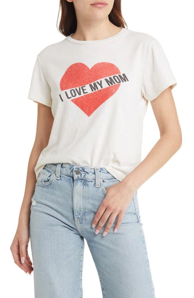 Shop Re/done Classic I Love My Mom Cotton Graphic T-shirt In Vintage White
