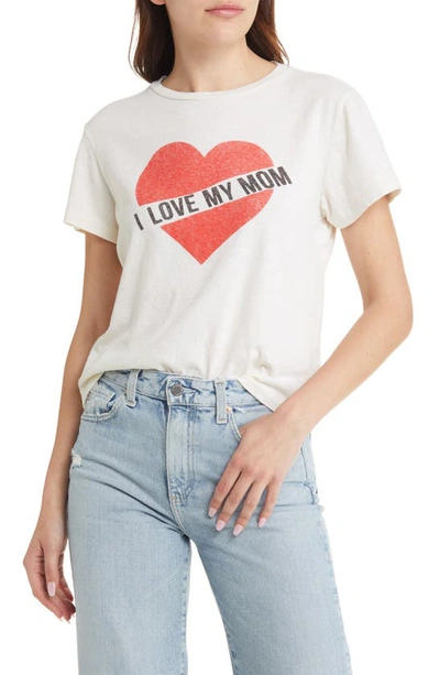 Re/done Classic Tee I Love My Mom In Vintage White