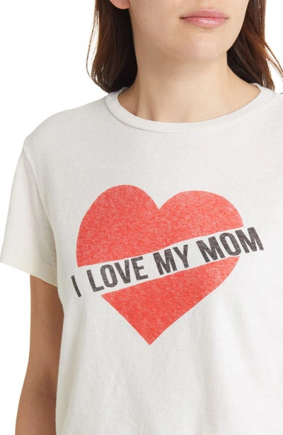 Shop Re/done Classic I Love My Mom Cotton Graphic T-shirt In Vintage White