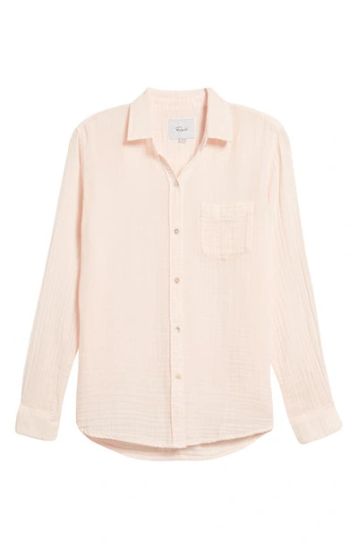 Shop Rails Ellis Cotton Gauze Button-up Shirt In Petal