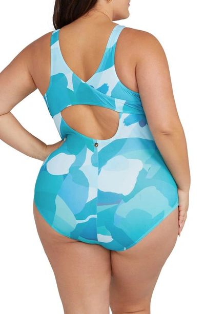 Shop Artesands Hockney Cutout Chlorine Resistant One-piece Swimsuit In Blue