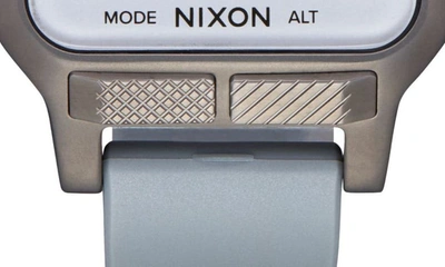 Shop Nixon Heat Digital Rubber Strap Watch In Gunmetal Positive