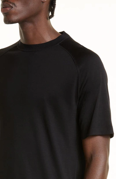Shop Zegna High Performance™ Short Sleeve Wool T-shirt In Black