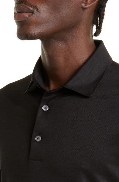 Zegna High Performance Wool Polo Shirt In Black