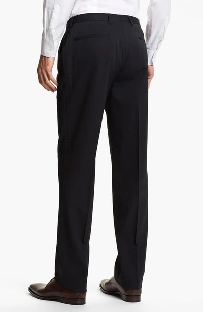 Sand Trim Fit Wool Blend Suit In Navy
