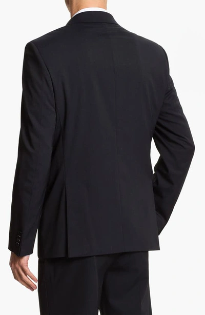 Sand Trim Fit Wool Blend Suit In Navy