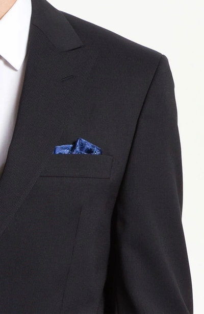 Sand Trim Fit Wool Blend Suit In Navy