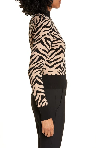 Shop A.l.c Lola Tiger Print Sweater In Taupe/ Black