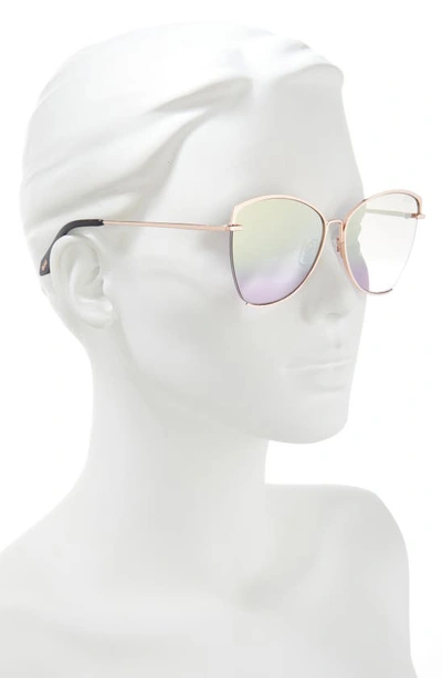 Shop Quay Dusk To Dawn 60mm Cat Eye Sunglasses In Rose Gold/ Lavender