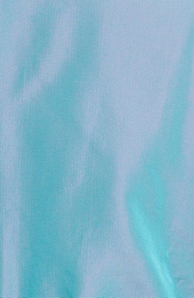 Shop Laquan Smith Iridescent Utility Lace-up Bodysuit In Aqua