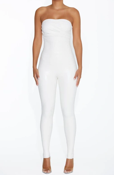 Shop Naked Wardrobe All Faux U High Waist Faux Leather Leggings In White