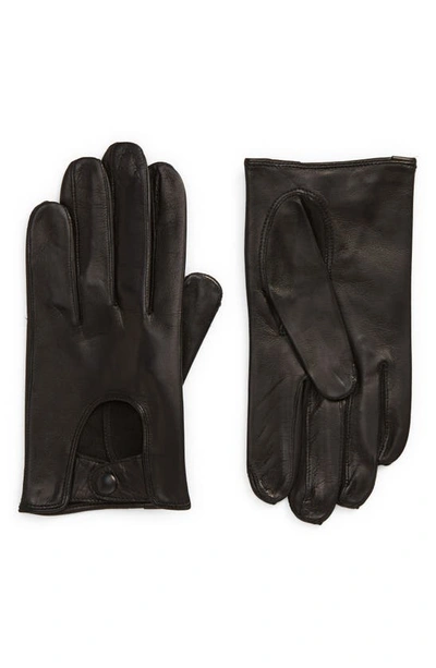 Shop Seymoure Washable Leather Driver Gloves In Black