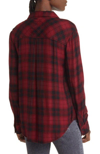 Shop Rails Hunter Plaid Button-up Shirt In Crimson Pitch