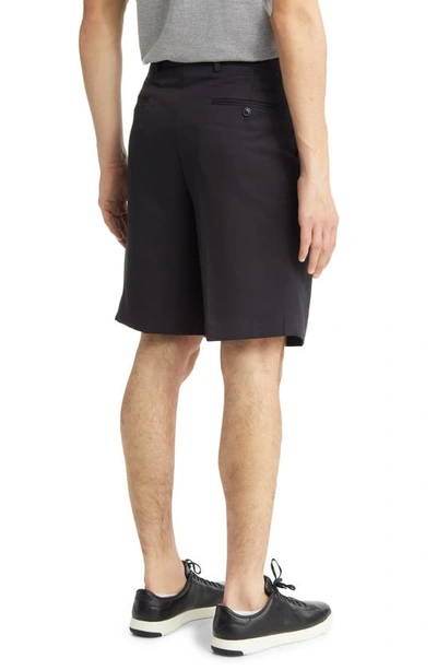 Shop Berle Microfiber Pleated Shorts In Black
