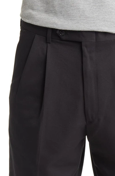Shop Berle Microfiber Pleated Shorts In Black
