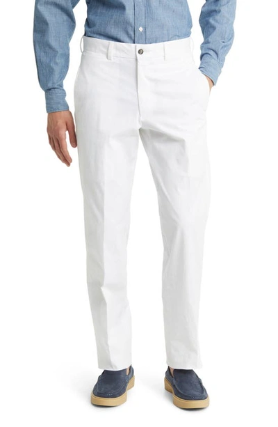 Berle Charleston Khaki Cotton Stretch Twill Chino Pants In White