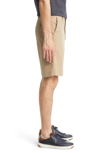 Berle Prime Flat Front Shorts In Tan
