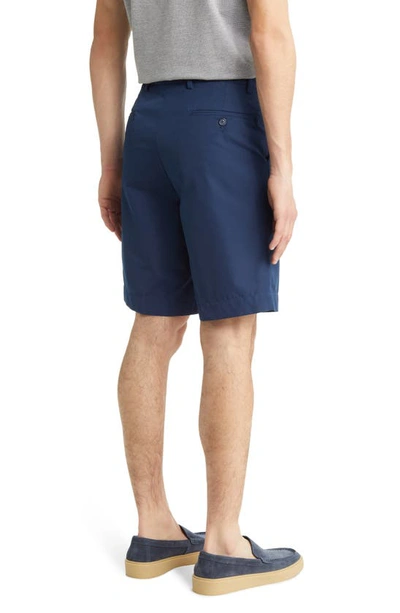 Berle Prime Poplin Flat Front Shorts In Navy