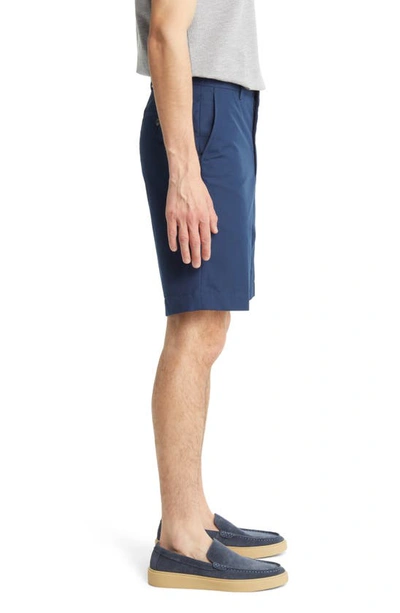 Shop Berle Prime Poplin Flat Front Shorts In Navy