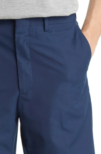 Berle Prime Poplin Flat Front Shorts In Navy