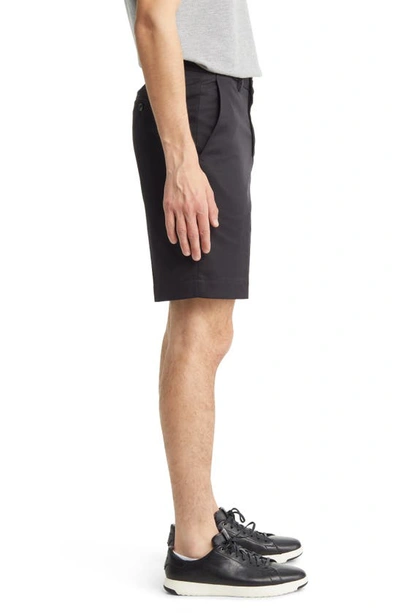Berle Microfiber Flat Front Shorts In Black