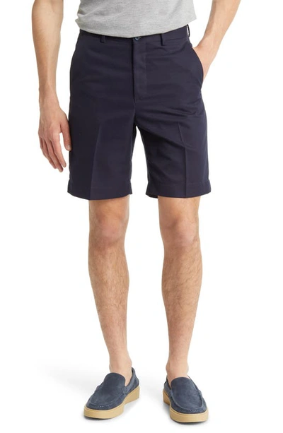 Shop Berle Flat Front Shorts In Navy