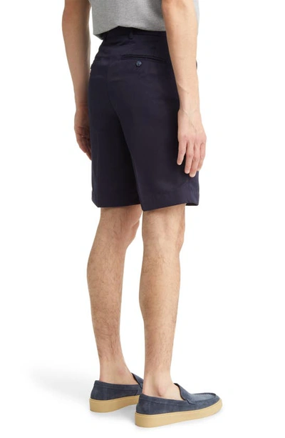 Shop Berle Flat Front Shorts In Navy