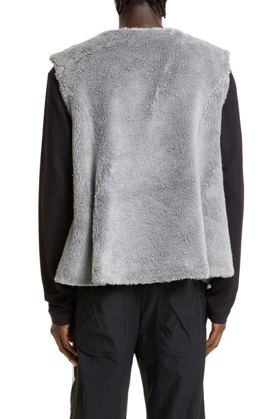 Grey Zlatyu Sleeveless Shearling Vest In Dove Grey/sterling Blue