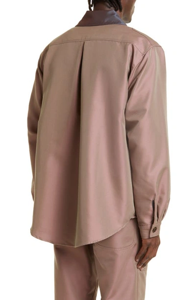 Shop Kiko Kostadinov Mcnamara Uniform Cotton Blend Overshirt In Antique Copp/oxidized Copper