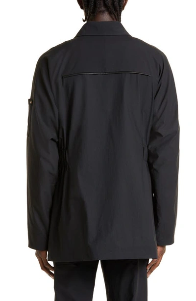 Kiko Kostadinov Mcnamara Uniform Stretch Nylon & Leather Jacket In