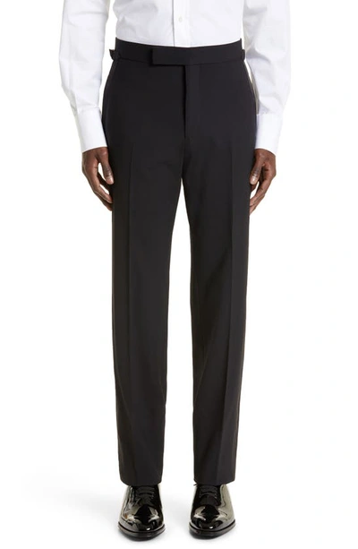 Tom Ford Mens Black Atticus-fit Stretch-wool Tuxedo Suit In Black