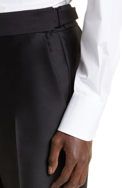 Shop Tom Ford Atticus Organza Reverse Twill Tuxedo Pants In Black