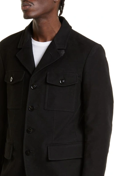 Shop Tom Ford Cotton Moleskin Military Jacket In Black