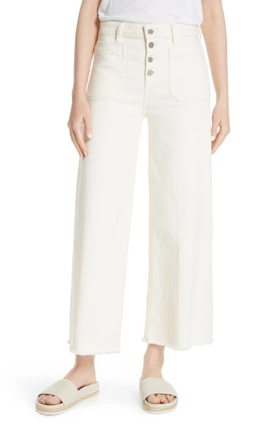 Shop Elizabeth And James Carmine Wide Leg Crop Jeans In Muslin