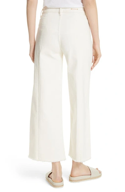 Shop Elizabeth And James Carmine Wide Leg Crop Jeans In Muslin