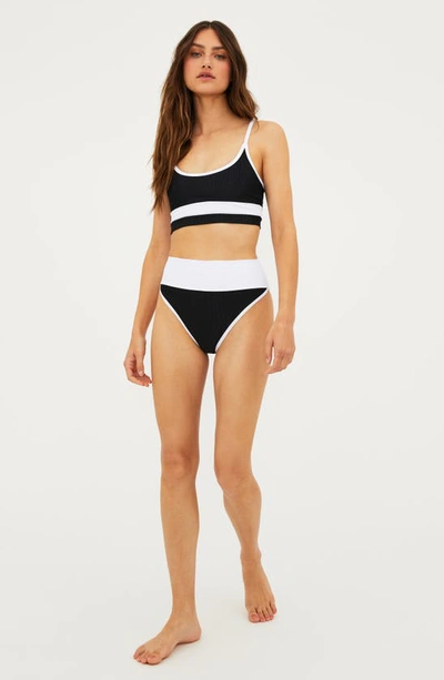 Shop Beach Riot Eva Colorblock Bikini Top In Black/ White
