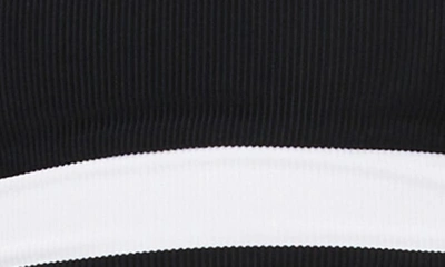 Beach Riot Eva Ribbed Colorblock Swim Top In Black/ White