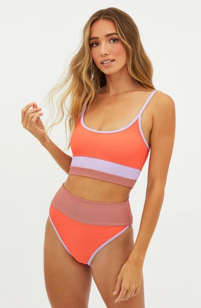 Shop Beach Riot Eva Colorblock Bikini Top In Oasis Colorblock