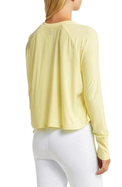 Shop Beyond Yoga Featherweight Long Sleeve T-shirt In Powder Lemon Heather
