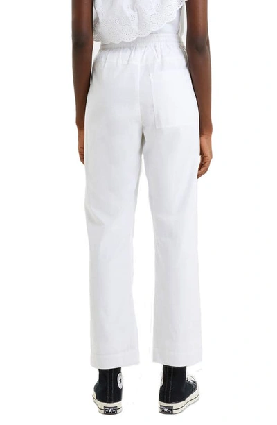 Shop French Connection Alania Lycoell Blend Trousers In Linen White