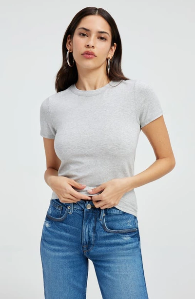 Good American Stretch Cotton Baby T-shirt In Heather Grey