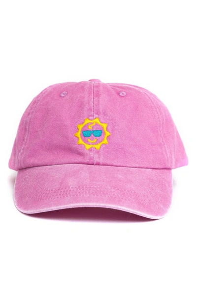 Shop Babiators Kids' Logo Cotton Baseball Cap In Pink