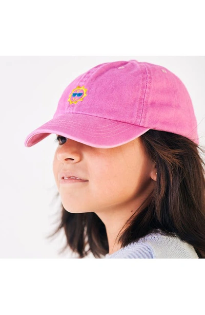 Shop Babiators Kids' Logo Cotton Baseball Cap In Pink