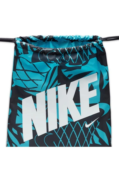Shop Nike Kids' Drawstring Bag In Gridiron/ White